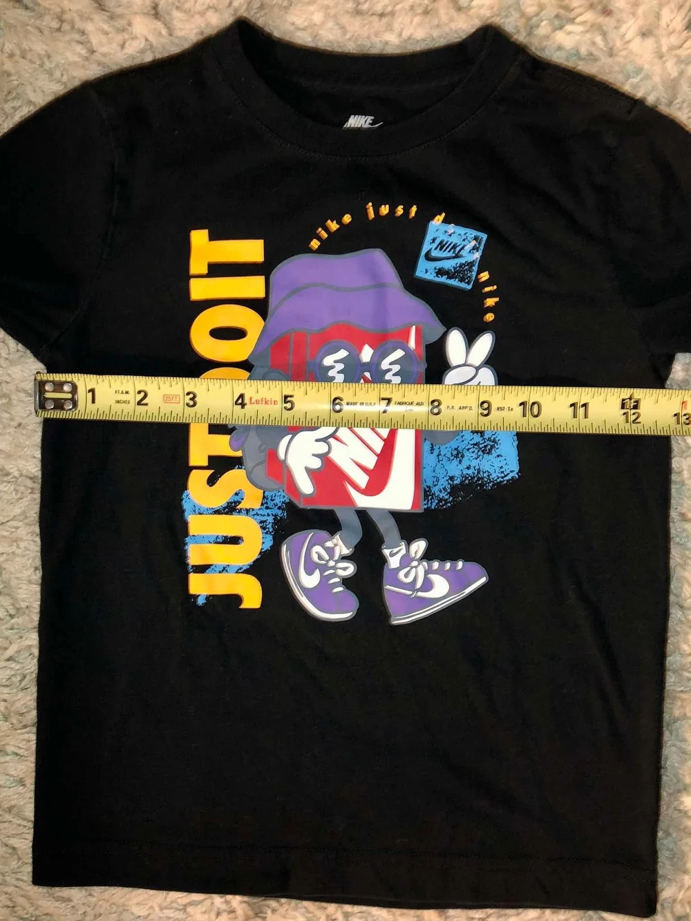 Nike Black Long-Sleeve 'Just Do It' Graphic Tee with Purple Accents